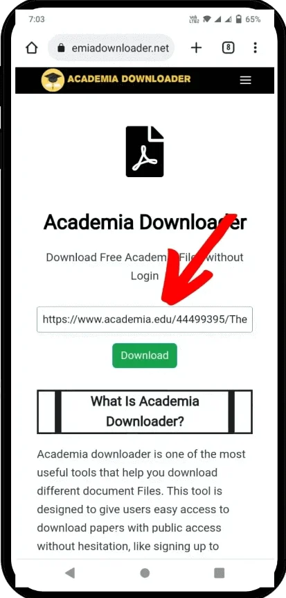 step 2 of downloading academia document