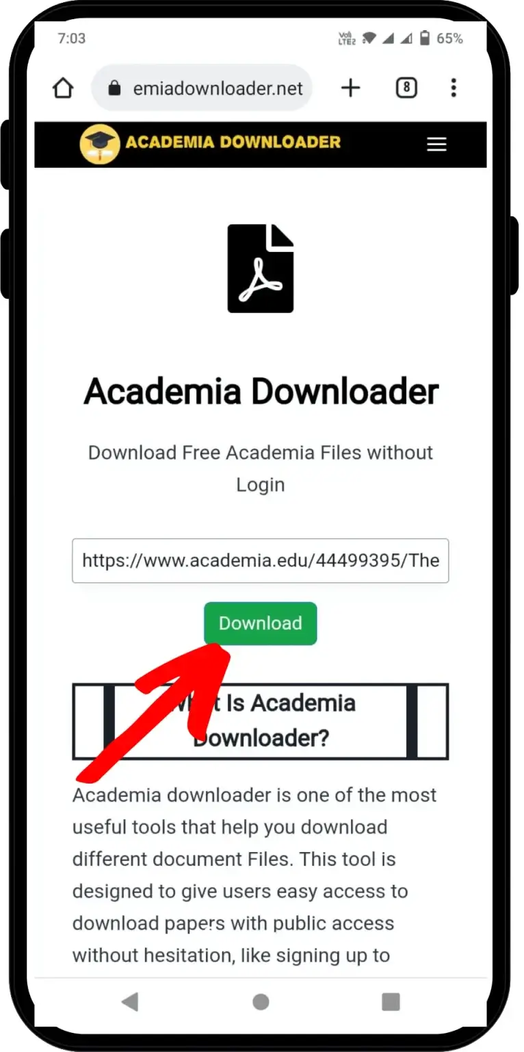step 3 of downloading academia document